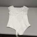 SHAPERIN Sexy Lace Bodysuit for Women Tummy Control Thong Shapewear Deep V Neck Body Suits Corset Tops Going Out Tank Top (White, L)