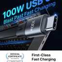 CAFELE 100W Retractable USB-C to USB-C 5A Fast Charging 3-in-1 Cable, Features Magnetic Charging and Overheating Protection, 4.3-Foot USB Type-C for Phone, Notebook, Pad, WatchGray