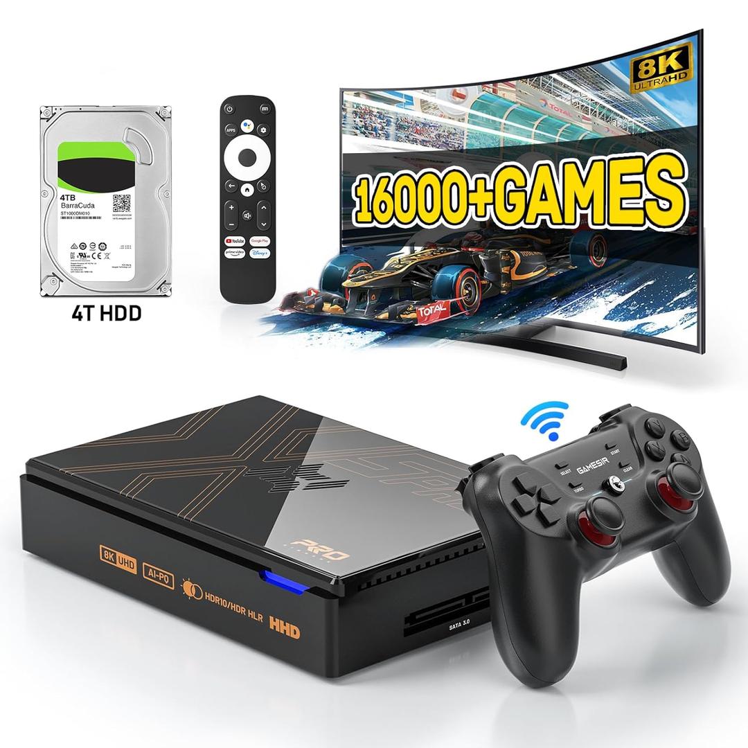 Kinhank Super Console X5 PRO Retro Game Console with 16000+Games,Rock Chip RK3588S,Emulator Console with Game&TV System,8K UHD Output,SATA 3.1,BT 5.0,Wireless Controllers