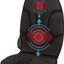 Homedics Portable Heating and Vibrating Back Massage Cushion with Adjustable Intensity and Integrated Straps