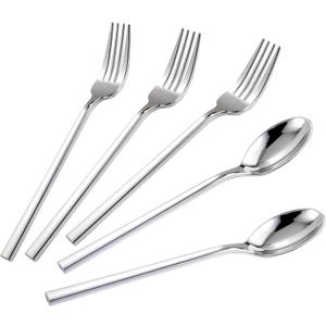 DaYammi 150 Pcs Silver Plastic Forks and Spoons, Heavy Duty Plastic Flatware, Disposable Cutlery, Silver Disposable Silverware include: 75 Forks, 75 Spoons for Dinner Party Wedding