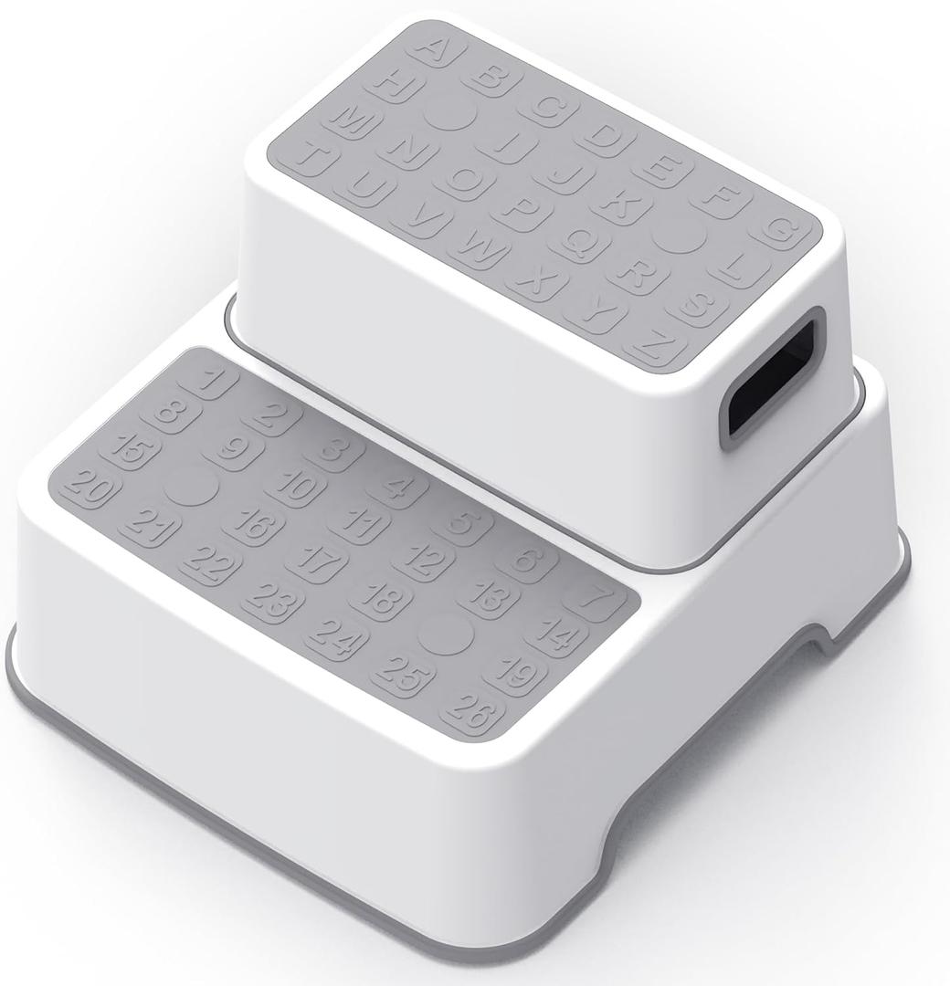 Toddler Step Stools, Kids Step Stool for Bathroom Sink, Gray - Pack of 
