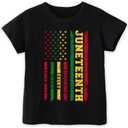 Juneteenth Shirts for Kids  Short-Sleeve T-Shirt for Boys & Girls, Ages 2-8, Celebrate Juneteenth Black History (Black)