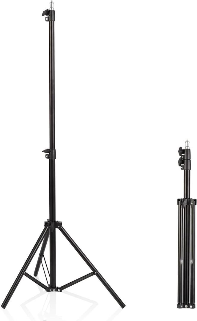 Projector Stand Tripod Adjustable,Height 22" to 63" Portable Laptop DJ Rack Stand,Stable for Projectors,Tablets, Phones & Books,Multifunctional for Indoor & Outdoor Movies-Black