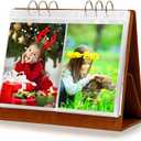 ZEEYUAN Double-Side Displaying 4x6 Flip Photo Album on Stand Vertical Family Photo Album