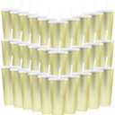 30 Pack Gold Plastic Cups with Lids and Straws, 24 oz Disposable Plastic Tumblers Iced Coffee Cups Travel Mug Cup for Juices Birthday Bachelorette Party Wedding (Gold,24 oz)