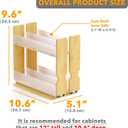 SpaceAid Bamboo Pull Out Spice Rack Organizer for Cabinet, Heavy Duty Slide Out Seasoning Kitchen Pantry Sliding Vertical Organization, 5.1" Wide, 2 Drawers(2" Wide), 2-Tier, Natural