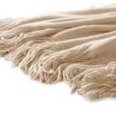 Homiest Decorative Knitted Throw Blanket with Fringe, Lightweight Acrylic Knit, Soft & Cozy Tassel Blanket for Couch, Sofa, Bed (Taupe, 50 x 60 Inch)