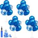 ZJDHPTY Blue Party Decorations,4 Set Reusable Balloon Stand with Pump and Blue Balloons for Boy Men Birthday Father's Day Retirement Anniversary New Year Graduation Decorations 2026