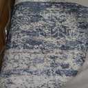 Soalmost Washable Area Rug 8x10, Large Soft Rugs for Living Room Vintage Blue 8x10 Area Rugs for Bedroom Dining Room Non-Slip Stain Resistant Under Table Rug