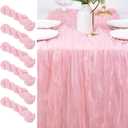 Cheesecloth Table Runner Valentine's Day 10ft Boho Gauze Rustic Cheese Cloth Table Runner for Baby Shower Wedding Bridal Party Home Decorations Blushing Pink 6pcs