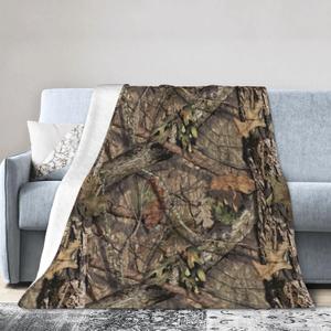 Camo Hunting Camouflage Forest Throw Blanket Super Soft Warm Bed Blankets for Couch Bedroom Sofa Office Car, All Season Cozy Flannel Plush Blanket for Girls Boys Adults, 60"X50"