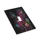2 x Butterfly Flowers Floral Vibrant Watercolor Decorative Light Switch Cover 1 Gang Single Toggle Device Electrical Faceplate Switchplates Decorator Outlet Wall Plate for Bedroom living Room Decor
