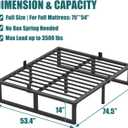 Yitong Angel Full Size Bed Frame, 14 Inch Heavy Duty Support 3500 lbs Metal Platform, No Box Spring Needed/Noise Free/Non-Slip/Steel Slat Support/Easy Assembly
