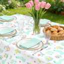 SoarDream Easter Tablecloth-Spring Tablecloths Rectangular 57x120 Inch, Easter Bunny Flower Tablecloth Rectangle Waterproof Table Cover for Holiday Dinner Picnic Home Party Decor