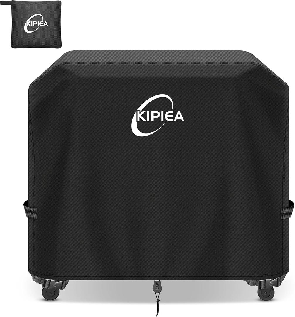Kipiea Heavy Duty Grill Cover for Traeger Flatrock 3 Zone, 600D Oxford Fabric Wood Pellet Smoker Covers Waterproof & Windproof, Pellet BBQ Grill Cover for Outside Anti-UV, No Tear, No Fading