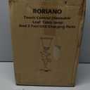 RORIANO Rustic Touch Table Lamp for Bedroom, 3-Way Dimmable Nightstand Lamp with 2 USB Ports, Retro Vintage White Glass Shade Leaf Desk Lamp for Living Room Entryway, LED Bulb Included