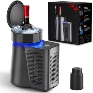 Newise Wine Chiller & Temperature Keeper for Standard 750ml Bottles, Electric Chiller Maintains Perfect Temp, Low-Noise, Christmas Gift Set for Wine Lovers
