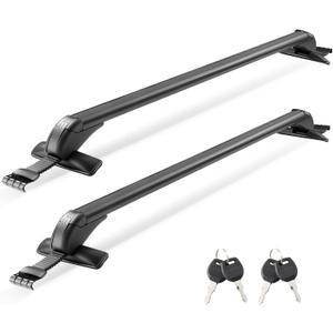 VEVOR Roof Rack Cross Bars, Universal Fit for Naked Roofs Without Raised Rails/Flush Rail/Black Moldings, 165 LBS Capacity, Lockable Heavy Duty Aluminum Crossbar Racks Roof Rail Rooftop Luggage Canoe