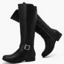 Women's Slouchy Knee High Boots Comfortable Wide Calf Platform Flat Tall Boot Stylish Round Toe Fall Winter Casual Boots for Women. 8.5