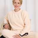 Womens Fleece 2 Piece Pajamas Fuzzy Long Sleeve Crewneck Wide Leg Winter Sherpa Lounge Sets For Women (XL)