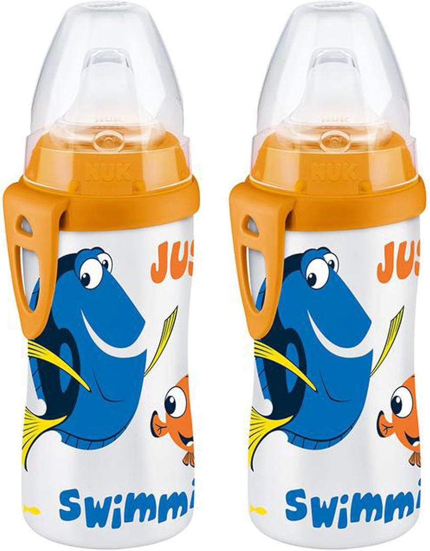 NUK Finding Dory Active Cup 10oz, 2 Count (Pack of 1) BPA Free, Spill Proof Sippy Cup