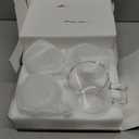 CNGLASS 12oz Glass Coffee Mugs,Double Wall Insulated Glass Cups with Handle,Clear Espresso Mugs for Latte,Cappuccino,Tea Bag,Set of 4