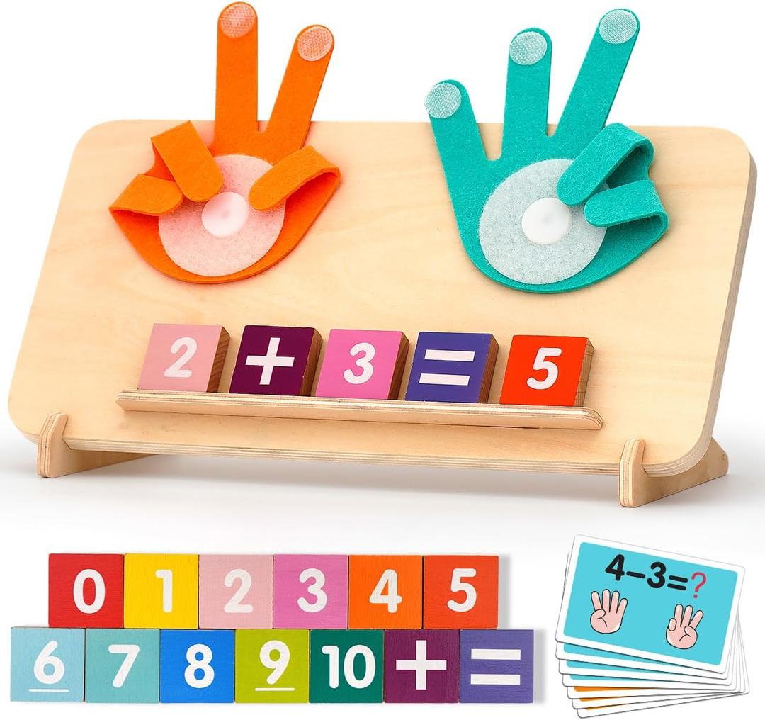 Preschool Learning Toys for Toddlers 2-4, Educational Math Manipulatives Number Counting Blocks for Kids, Montessori Toys for 3-5 Year Old Boys Girls Birthday Gifts