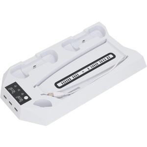 Slim Cooling Station, Stand Cooling Fan Station with Dual Controller, DE UHD Cooling Fan, Vertical Stand Charge Station Charging Dock Accessories (White)