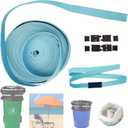 Trash Can Bands, DIY Adjustable-Length Long Rubber Bands, Non-Slip Trash Can Elastic Bands, 0.59 IN Width Fits All Trash Can Ban Sizes, 590 IN Length (Includes 10 Connecting Clips)
