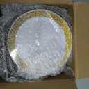 Skylety 100 Pieces White and Gold Plastic Plates Bulk 6 Inch Plastic Disposable Dessert Plates with Gold Lace Rim for Party Birthday Wedding Holiday Anniversary Supplies