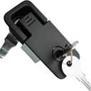 2Pcs Compression Latch Flush Sealed Lever Latch Trigger Lift and Turn Adjustable Grip Matching Keys Powder Coated Black