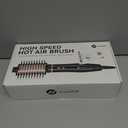 slopehill 6X High Speed Hair Dryer Brush Blow Dryer, 50m/s,1600W & 100000RPM Fast Drying, Straightening, Volumizing & Curling, Hot Air Blowout Brush with Millions Ions & 8 Modes for Less Frizzy (Black Gold)