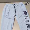 U.S. Polo Assn. Essentials Sweatpants with Pockets, Comfy, Breathable French Terry Women's Joggers (Blue Yonder Heather, Small)