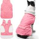 Dog Winter Coat - Windproof Fleece Warm Thick Dog Jacket Clothes for Cold Weather - Pink Pet Vest Coat Outfits for Large Dogs - Indoor & Outdoor Use (XL)