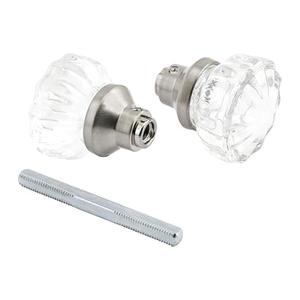 Tuff Stuff Tools Mortise Lock Crystal Glass Door Knob Replacement Set, Brass Finish Base