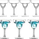 YANGNAY Margarita Glasses Set of 7, 10 oz Reusable Cocktail Glasses with Stem, Perfect for Parties, Mixed Drinks & Frozen Cocktails, Dishwasher Safe