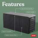 Keter Marvel Plus 71 Gallon Resin Deck Box-Organization and Storage for Patio Storage Box Outdoor Cushions, Throw Pillows, Garden Tools and Pool Accessories, Dark Grey