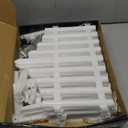 Hopolon 8 Pack 36LED Lighted Garden Fence,13.7x11.8inch Christmas Tree Fence Lights Plug in,8 Modes White Plastic Edgings Picket Decorative Fence for Landscape Patio Yard Path Home Xmas,Warm White