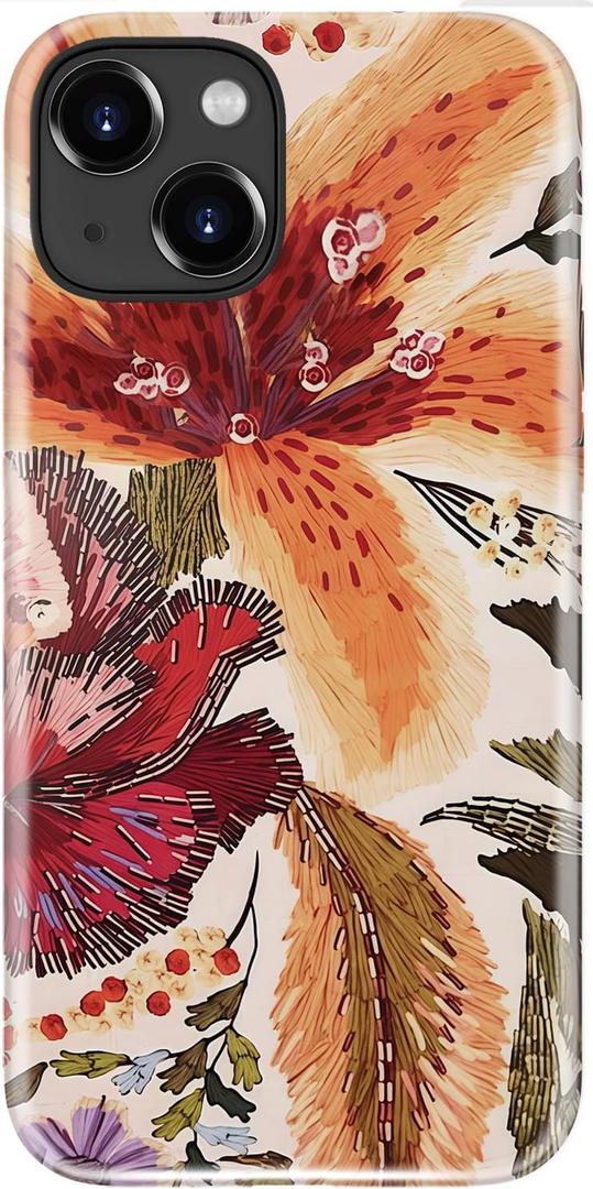 LUMARKE for iPhone 15 Plus Case,Cute Floral Cover,Wireless Charging