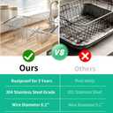 JAQ Over Sink Dish Drying Rack, Expandable 14.96"–22.44" Adjustable Dish Rack for Kitchen Sink, 304 Stainless Steel Dish Drainer with Utensil Holder, Space Saving for Most Standard Kitchen Sinks, 304 Stainless Steel - 11 dishes