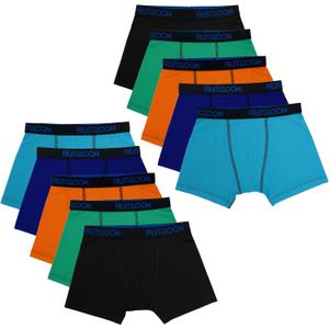 Fruit of the Loom Boys' and Toddler Boxer Briefs, Tag Free & Breathable Underwear, Assorted Color Multipacks (10 Pack - Breathable Micro Mesh)