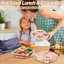 KTKUDY Stainless Steel Bento Box for Kids & Adults 3 Compartment Snack & Lunch Container, Stackable & Ideal for Meal Prep, Daycare, School, Office, Travel
