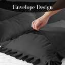 Ruffle Pillow Cases King Size Set of 2 Soft Wrinkle Resistant Brushed Microfiber Ruffled Pillowcases Envelope Pillow Shams Cover Festive Gift for Hotels, Guest Rooms 20x36 Inch (Black)