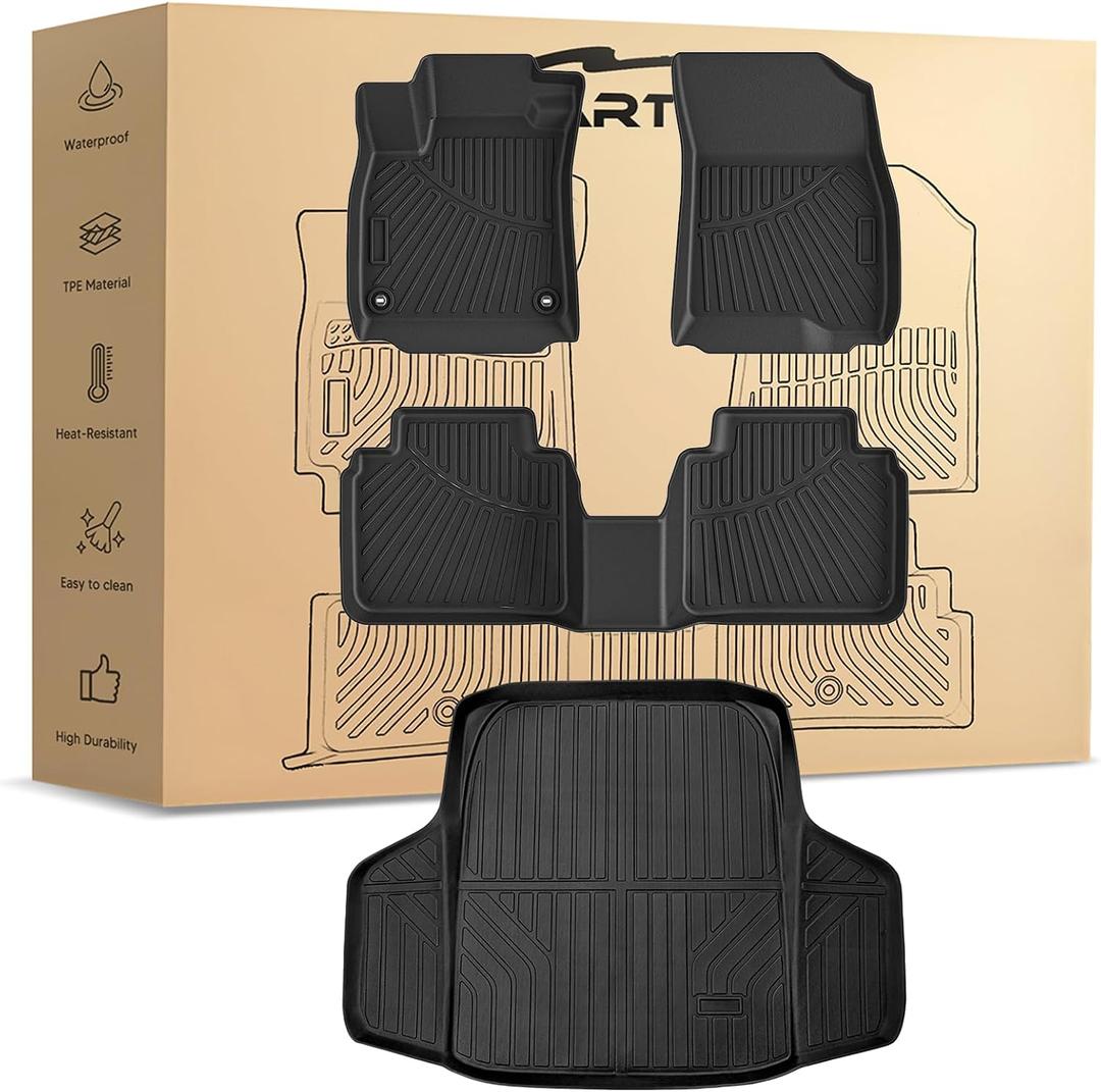 CARTIST Floor Mats for Honda Accord 2023-2026 2027(Gasoline & Hybrid), All Weather Floor Mats & Cargo Liner for Accord Accessories, Heavy Duty, Anti-Slip