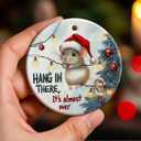 3 x Mouse Christmas Ornaments 2025, Double Side Ceramic Ornament for Christmas Decorations, Cute Mouse Gifts for Animal Lovers, Friends, Family, Rat Animal Ornaments for Holiday Hanging Decor