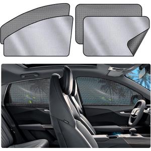ZATOOTO Car Window Shades 4 Pack, Magnetic Side Window Sun Shades for Baby, Black Silver Reversible Breathable Mesh Window Sun Blocker for Privacy and Sun Protection, Camping Travel ZATOOTO Car Window Shades 4 Pack, Magnetic Side Window Sun Shades for Baby, Black Silver Reversible Breathable Mesh Window Sun Blocker for Privacy and Sun Protection, Camping Travel