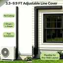 Metal Line Set Cover Kits 4" W x 9.9Ft, Home HAVC Line Set Cover for Mini Split, Central Air Conditioner, Heat Pump Systems, Black, (4x3, Black)