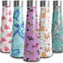 16 oz Dachshund Stainless Steel Water Bottle, Dog Leak Proof Cola Shape Thermo, Insulated Sports Flask Travel Coffee Mug Cup Tumbler, Gifts for Woman Animal Lovers