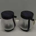 iBaycon 2 Pack Solar Lanterns Lights, Halloween Flickering Flame Garden Lights with 2 Modes Dual Charging USB & Solar, Outdoor Waterproof Hanging Lantern for Party Holiday Halloween Decor (Red)